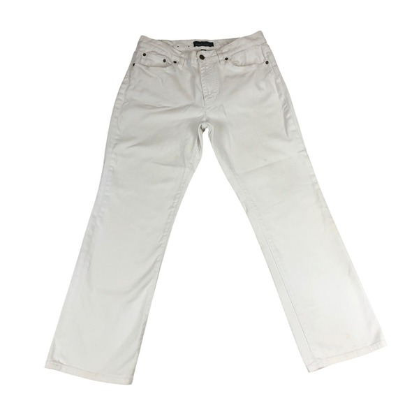 Lauren Ralph Lauren Denim - Lauren Ralph Lauren Womens White Straight Leg Denim Jeans Size 12 Nautical Pants